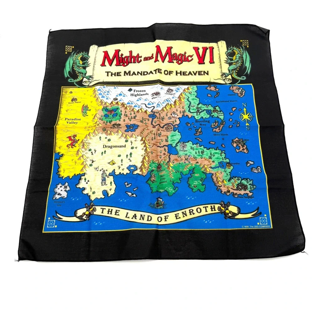 Might & Magic VI Mandate of Heaven PC Game 1998 Big Box Cloth Map New World